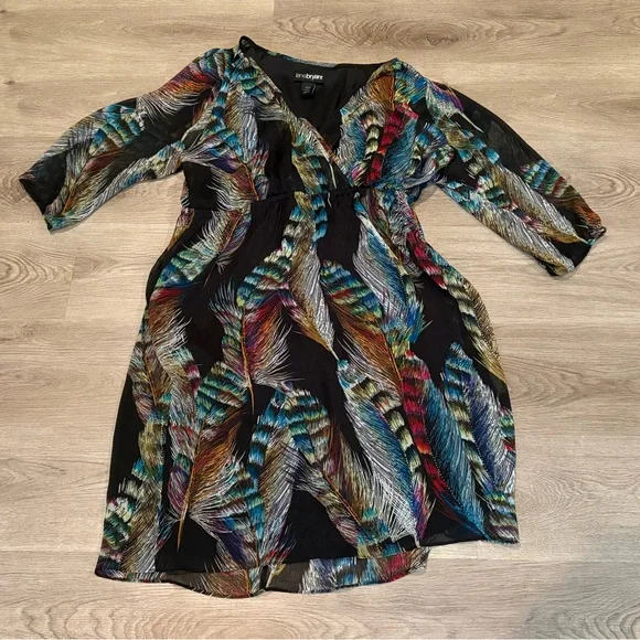 Lane Bryant Feather Faux Wrap Dress - Picture 7 of 10